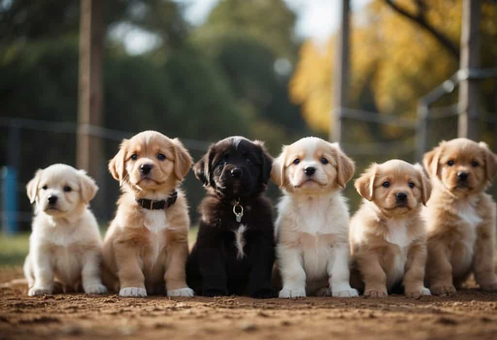 trained puppies lined up - featured image